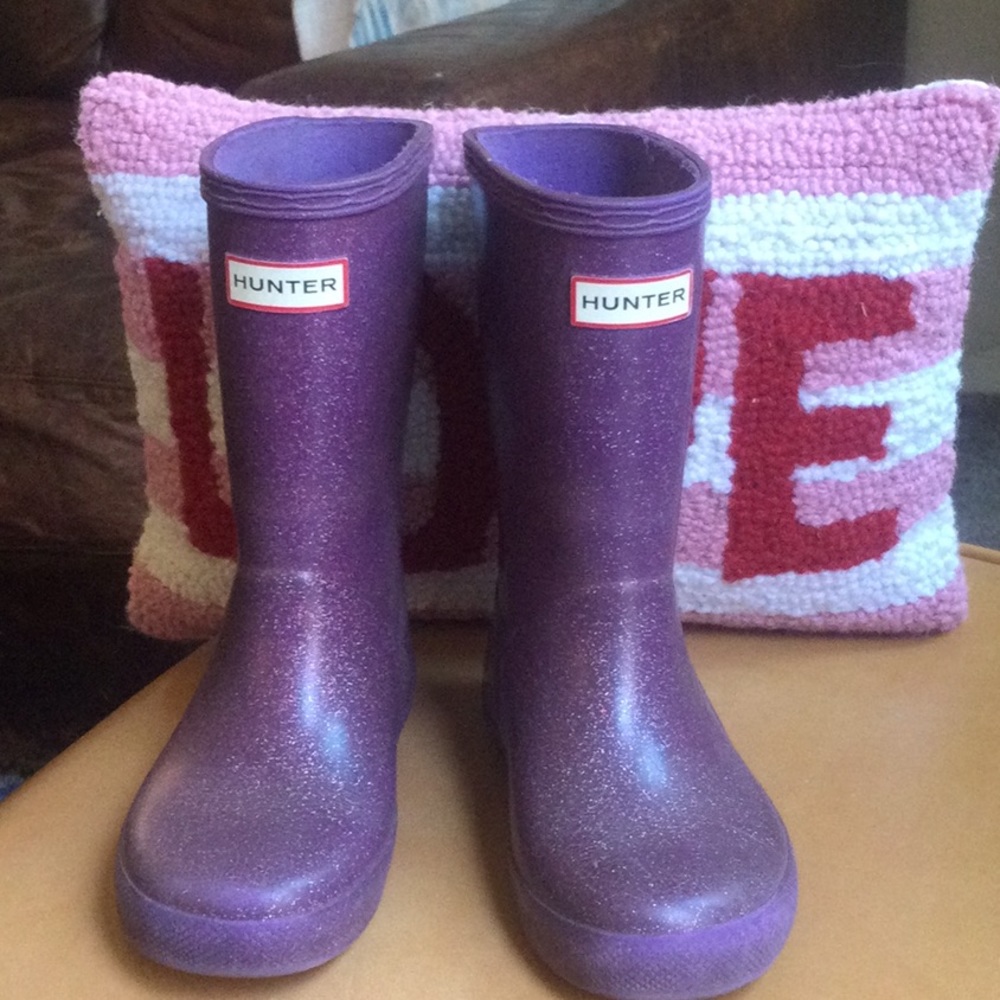 Hunter Purple Kids Boots US size 10